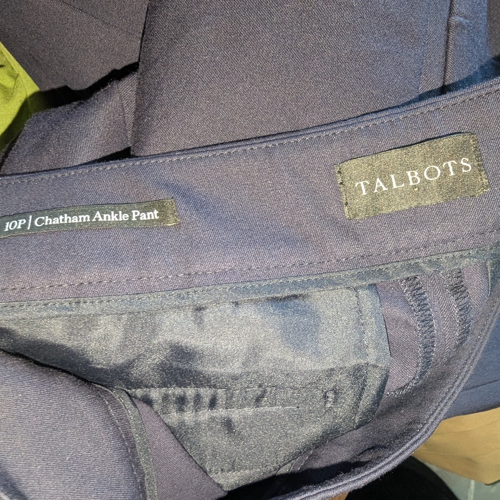 10P Talbots Petites Navy Chatham Ankle Pants - Picture 3 of 5